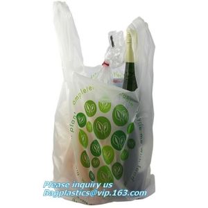 100% Compostable vest carrier plastic shopping bag with ce certificated, Vest