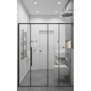 Buy cheap Customized White and Grey Bathroom Cabinet with Tall Side Cabinet Whole House Design from wholesalers