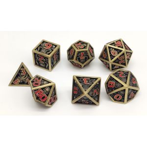 Hand Pouring Metal Polyhedral Dice Odorless Antiwear 7 Piece Set
