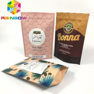 Buy cheap Kraft Paper Stand Up Coffee Pouches , k Plastic Food Packaging Moisture Proof from wholesalers