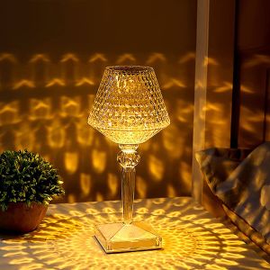 Buy cheap Rechargeable Wineglass Diamond Crystal Table Lamp For Home Office from wholesalers
