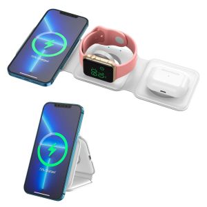 Buy cheap Foldable Magnetic 3 In 1 Wireless Charging Station With ABS Silicone from wholesalers