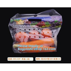 Buy cheap Hang Hole Plastic Stand Up Cherry Bag Factory, Fresh fruit bag(Cherry/Lichi/grape), Perforated Standup Bag for Fruit Pac from wholesalers