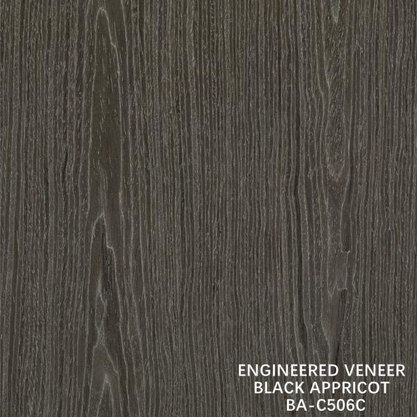 Quality Top A Engineered Wood Veneer Washed Black Appricot Crown Grain Dark Color For Hotel Cabinet Decoration BA-C506C / 507C / 592C for sale