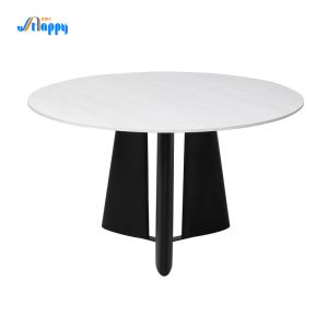1200mm Dia Modern Round Kitchen Table Customized With Iron Base