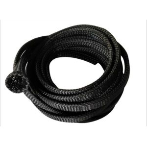 6mm Cable Protection PET Expandable Braided Sleeve Black Color Flame Retardant