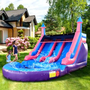 Buy cheap Outdoor Commercial Double Lane Inflatable Water Slides With Pool from wholesalers
