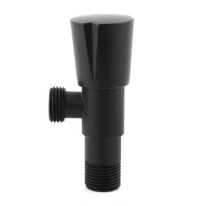 Heavy Duty SS304 Brushed Angle Valve Black 1/2"X3/4" Square Body