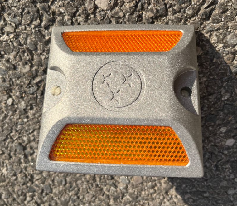 Buy cheap 100mm LOGO Customs Aluminum Road Stud Cheap Price Road  Marker filled with Sand Warning Reflective Cat Eye with Pin from wholesalers