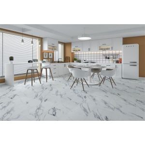 Buy cheap Light Grey Spc Flooring White In Basement Bathroom 12" X 24" product