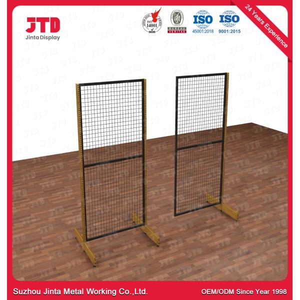 Quality SGS Gondola Display Shelving 1500mm Black Wire Shelf With Hooks for sale