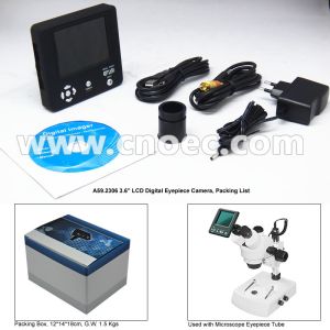 3.6 Inch LCD Digital Eyepiece Camera 5.0M CMOS 8x Digital Zoom A59.2301