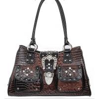 Buy cheap croco pattern western handbags with rhinestone and rivets direct from factory product