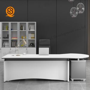 Buy cheap Artificial Stone Office Boss Table No Bubbles With Seamless Joint from wholesalers
