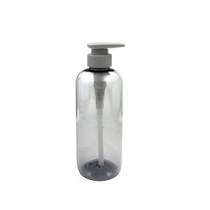 Buy cheap Thick Walled 500ml Gray Transparent PET Material Flat Press Pump Plastic Bottle For Shower Gel from wholesalers