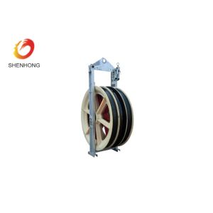Electric Cable Pulley Roller Stringing Block Galvanized Steel Frame Three Nylon