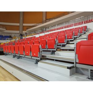 Buy cheap Electrical Control HDPE Retractable Bleacher Seating With Folding Armrest from wholesalers