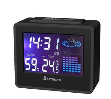 Buy cheap 12/24 Hour time display digital thermometers BY-3408 with alarm and snooze, LED backlight from wholesalers