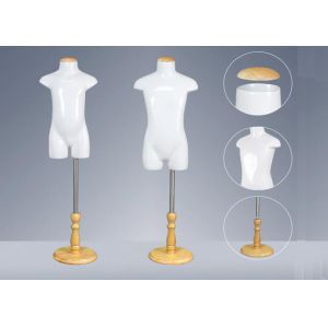 Half Body Glossy White Standing Child Clothes Mannequin Environmental Material
