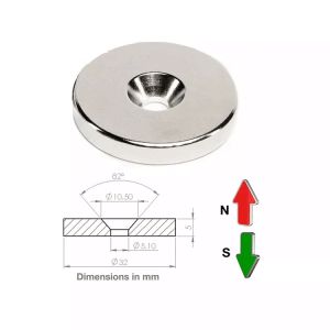Buy cheap Strong Countersunk Disc Magnets With Hole 350C High Temp Resistant from wholesalers