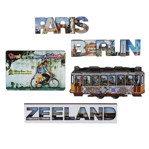 Custom Logo Magnetic Souvenir Silk Printing MDF Wood Fridge Magnets