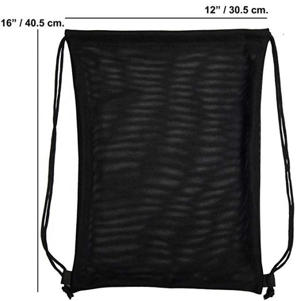 Quality Black Nylon  Travel Shoes Mesh Drawstring Bags Waterproof Tear Resistant for sale