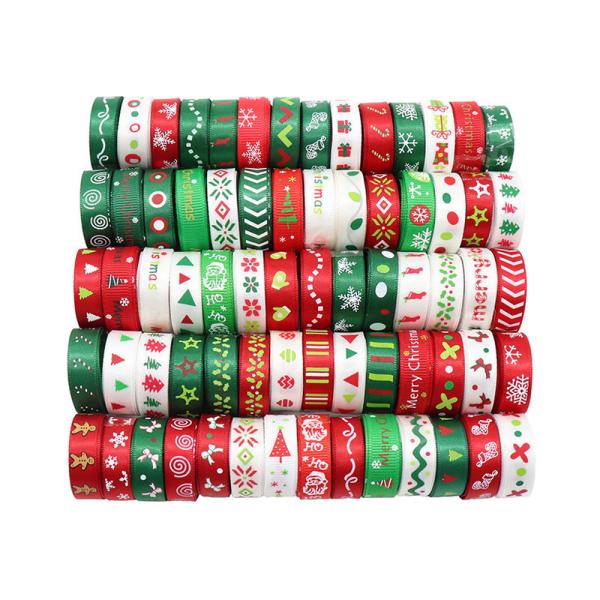 Wholesale Custom High Quality Merry Christmas Gold Foil Printed Polyester Satin