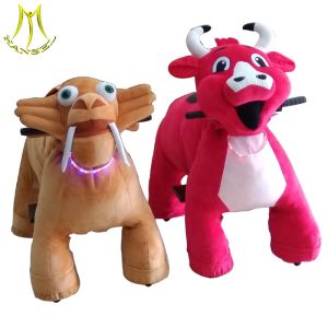 Buy cheap Hansel amusement mall ride on animals toys and plush zoo animal model with children ride on furry animal from wholesalers