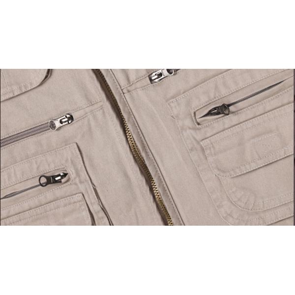 Causal Multi-pocket Sleeveless Oversize Top Utility Waistcoat V-neck Cardigan Zipper Biker Vest Men Hiking Fishing Vests