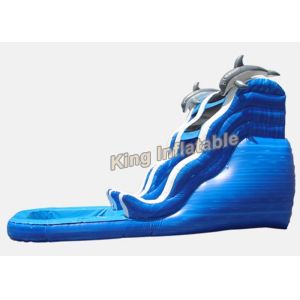 Buy cheap 16 ft Dolphin Rush Wave Commercial Inflatable Water Slides 7 * 4 * 5m from wholesalers