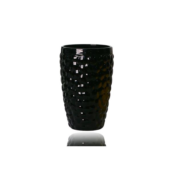 Buy cheap Solid Black Wine Goblet Glasses 350ml Embossed Wine Glasses from wholesalers