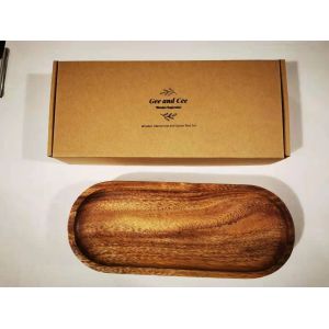 Buy cheap Multipurpose Rectangular Wooden Plate 25cm Fashion Fruit Snack Dish Tray from wholesalers