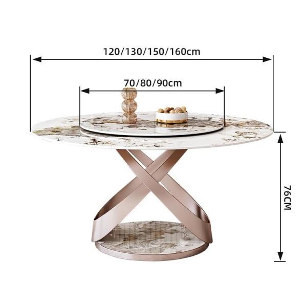 Quality Light Luxury Modern Marble Round Table With Turntable Household Dining Table for sale