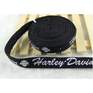 Black 20mm Jacquard Elastic Webbing Polyester Rubber Elastic For Dress