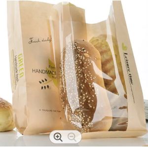 Buy cheap Reusable Kraft Paper Plastic Bread Bags With Window Biodegradable Odm from wholesalers
