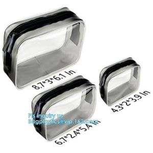 Buy cheap cusotm logo rope handle clear pvc bag with zipper, handle transparent cosmetic bag, Zip lockkk Make Up Travel Bag, Organize from wholesalers