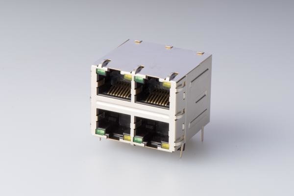 Quality 2 X 2 Port Base-T 90 Degree Magnetic RJ45 Jack PCB Connector IEEE standards for sale