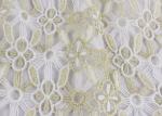 Polyester Lace Fabric With Floral Lace Designs Metallic Fabric For Fashion