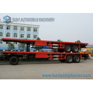 Buy cheap 40T Double Axles Container Flat Bed Trailer 40ft Mechanical With 8 Piece Leaf Spring from wholesalers