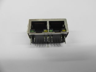 Buy cheap Shield Tab Up 2 Port RJ45 PCB Connector Without Transformer For Surveillance Cameras from wholesalers