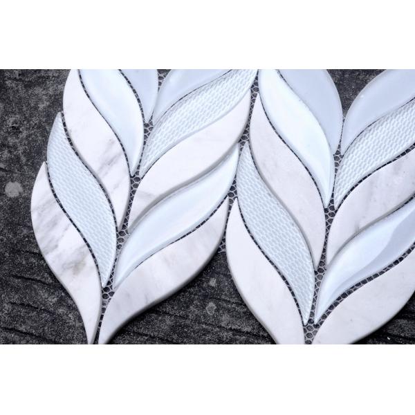 Quality Popular Marble Mosaic Floor Tile , Hotel Marble Mosaic Bathroom Floor Tile for sale