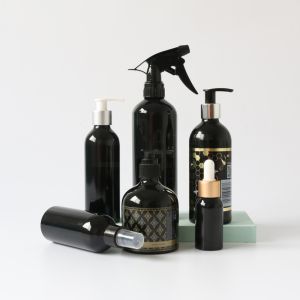 Buy cheap Logo Printing matte black 500ml  aluminum spray cosmetic bottles from wholesalers