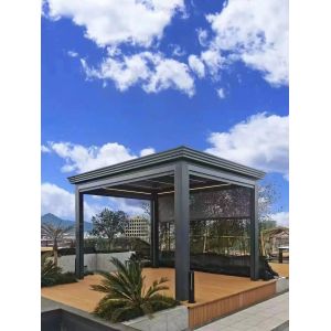 Buy cheap Outdoor Space Aluminum Louvered Pavilions  Adjustable Roof Polyester Canopy from wholesalers