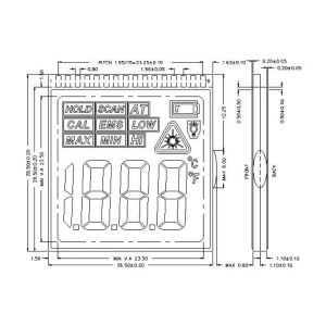 Positive Reflective LCD Display 6 O′ Clock