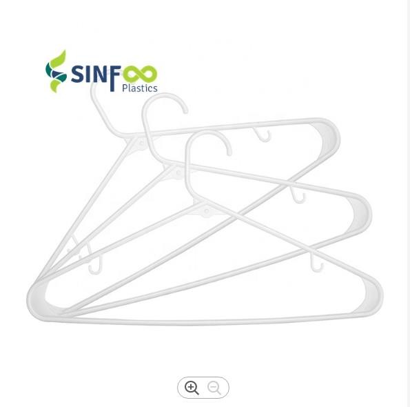 Quality White Thick Plastic Hangers , Wardrobe Giant Tubular Plastic Hanger for sale