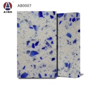 Buy cheap Scratch Resistant 3000*1600 Artificial White Quartz With Blue Glass from wholesalers