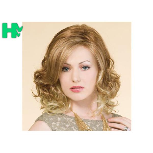 Quality Blond High Temperature Fiber Side Part Wave Synthetic Hair Wigs For Women for sale