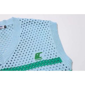 Spring and Fall Mesh Contrast V-Neck Men′ S Knitted Sweater Vest