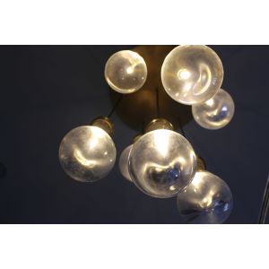 Rain Round Brass Crystal Chandelier with Adjustable Lord Demension D 153 cm