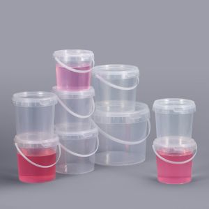 Buy cheap Water 900ml 1L 2L ISO9001SGS Clear Plastic Bucket With Lid for Nuts Yogurt Candy Jam from wholesalers